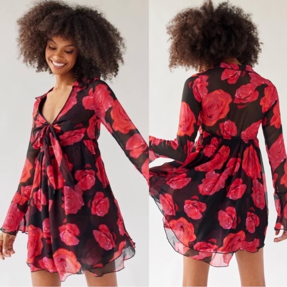 Urban Outfitters Dresses & Skirts - NWT Urban Outfitters Kiki Tie Front Mini Dress